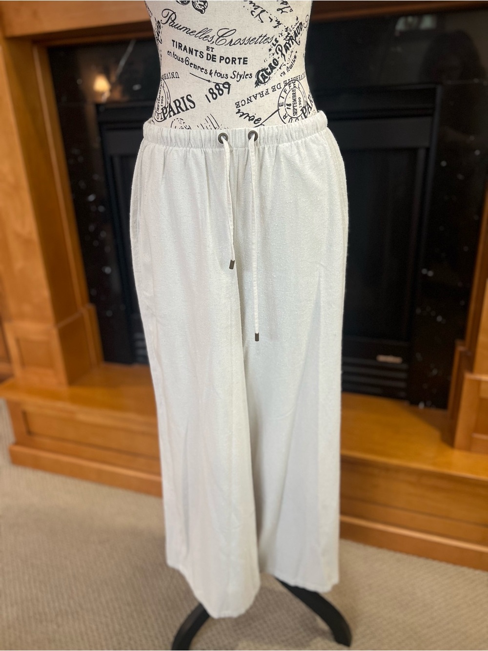 Eileen Fisher Silk Blend Wide-Leg Drawstring Pants